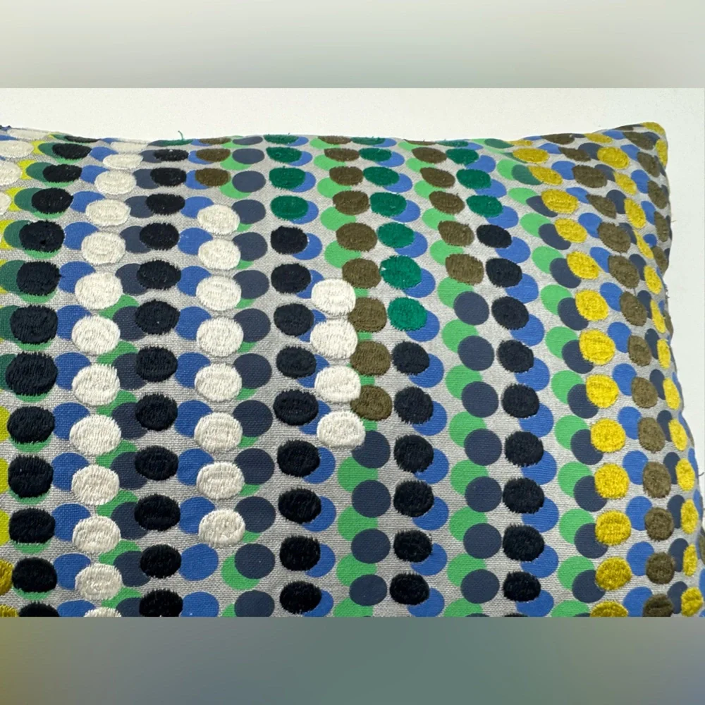 West Elm Embroidered Throw Pillow Cover 20” Geometric Multicolor
